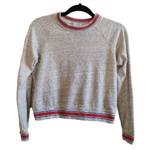 Forever 21 Gray Crew Collegiate‎ Style Neck Cropped Sweatshirt S